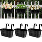 11 Inch Railing Planter Box, 3 Pack Metal Hanging Planters with Hooks
