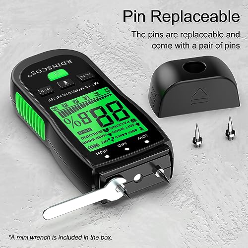 RDINSCOS Wood Moisture Meter for Firewood, Softwood, Hardwood - color: Black