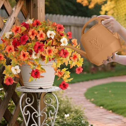 Plastic Watering Can - for Indoor and Outdoor Home Garden Plants - with Long Spout - Copper Color - 1/2 Gallon