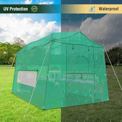 8.5 x 7 x 7 FT Walk-in Greenhouse, Portable Pop-up Greenhouse - style: 8.5x7x7FT Green