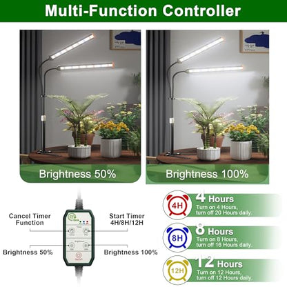 GooingTop Grow Light for Indoor Plants,Height 10-32'' with Dimming & Timer - size: 99Watts
