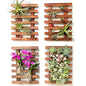 ShopLaLa Wooden Wall Planter (40cm, 4 Pack) Hanging Planters for Indoor - size: 40cm (15.7") x 4