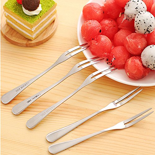 Crab Stainless Steel Forks, 5 Inches, 15Pcs - size: Silver
