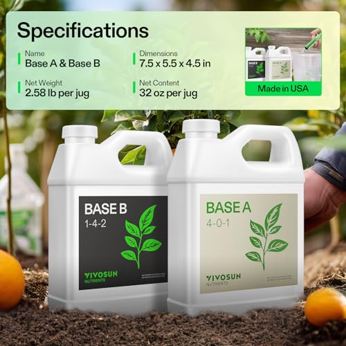 VIVOSUN Liquid Nutrients Base A & B Bundle, Set of 32oz - size: 32 Ounce