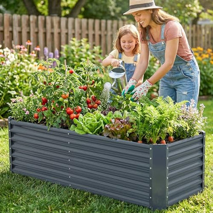 Raised Garden Bed, 6x2x1.86ft, Grey - color: Gray, size: 6×2×2FT(1pcs)