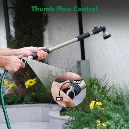 RESTMO Extra Long All Metal Telescoping Watering Wand, 40-70” Garden Wand - size: Extra Long Wand