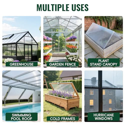 EVERECO 6 Pcs Greenhouse Panel, 6'FT x 2'FT x 0.24" in Polycarbonate Sheet - size: 6'FT x 2'FT x 0.24"IN