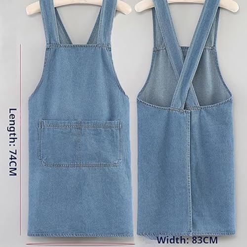 Adult Cross Back Apron, Stain Resistant Cotton Apron with Pockets ﻿ - color: A