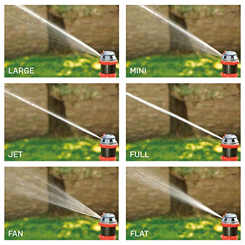 Eden 94122 Metal Adjustable 6-Pattern Sprinkler Bundle, Base, |Quick Connect Starter Set - style: 6-Pattern Metal Base