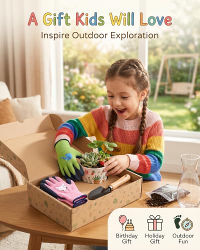 2/4 Pairs Kids Gardening Gloves, Non-Slip Grip Breathable Garden Gloves for Boys Girls - color: 2pink+2green, size: XXS (Age 5-7)
