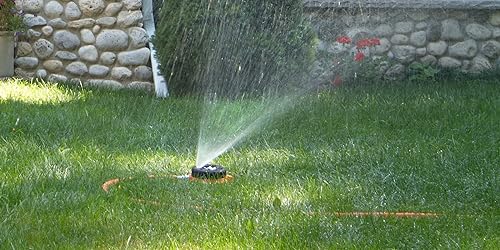 Dramm Duty Metal Base, Red 15021 ColorStorm 9-Pattern Premium Turret Sprinkler with Heavy-D - color: Red, style: Turret Sprinkler