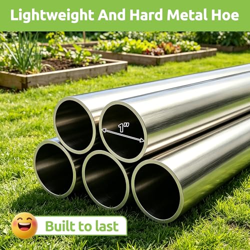 Cultivator Garden Tool Heavy Duty, Scuffle Loop Action Hoe Weeding Hand Tool for Women Kids Men, Metal Weeder Scraper Garden Hoe Rake Weed Puller Long Handle 76 inch - size: 76"