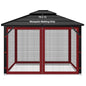 Gazebo Replacement Mosquito Netting for Patio, 10x12 ft, Red - color: Red, size: 10x12