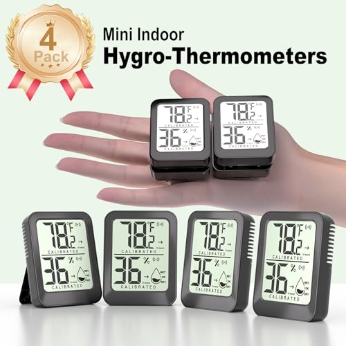 AyayaBoss 4 Pack Room Thermometer Indoor Hygrometer