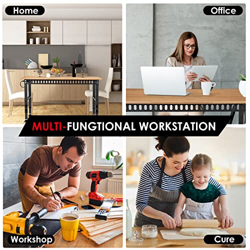 OLBRUS 48" Adjustable Workbench with Power Outlet and Rubber Pad - size: 48"Power Outlets-Rubber Pad