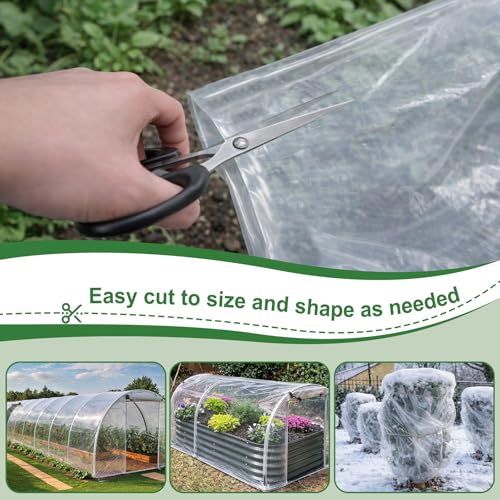 6 Mil Greenhouse Plastic Sheeting, 13x100 FT Clear Greenhouse Cover - size: 13FTx100FT