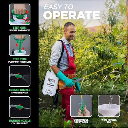 REALWORK 3-Gallon Handheld Tank Sprayer with Carry Handle and Shoulder Strap for Pests & Weeds, Watering Garden, and Spraying Plants, in Translucent White - size: 3 gallon