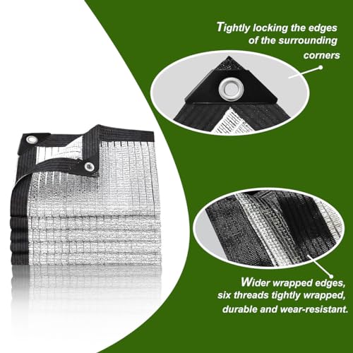 80% Silver Shade Cloth for Garden,Pergola,Greenhouse,Chicken Coop,Kennels,Shade Cloth with Grommets,Simple Hanging Covers - size: 5ft×20ft