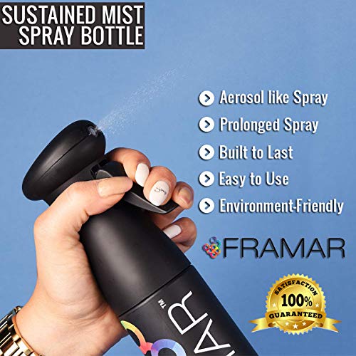 FRAMAR Premium Hair Mister Spray Bottle, Continuous Spray Bottle For Hair - color: Black