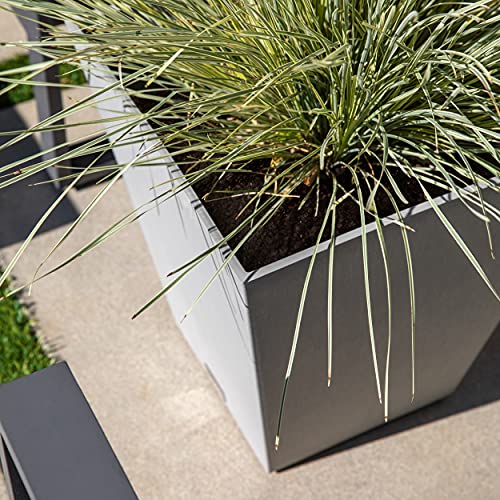 Veradek Pure Series Nobleton Planter - Tapered Square Outdoor Planter - color: Gray, size: 18 inch