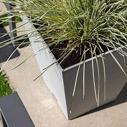 Veradek Pure Series Nobleton Planter - Tapered Square Outdoor Planter - color: Gray, size: 22 inch - 2 Pack