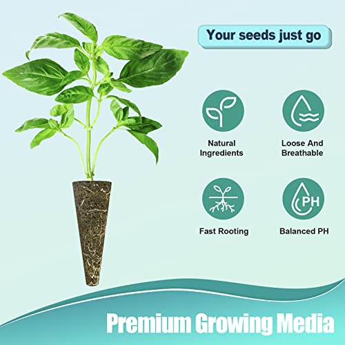 Haligo 124 pcs Seed Pod Kit for Aerogarden, Grow Anything Kit for Indoor Hydroponics Garden, Hydroponics Supplies with 50 Grow Sponges, 50 Pod Labels, 12 Baskets, 12 Planting Domes - size: 124pack
