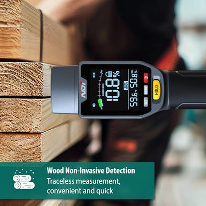 NDI 6 in 1 Non-invasive Moisture Meter Pinless Humidity Sensor Drywall/Gypsum Board/Cement Board/Cork/Hardwood/Mildew Index