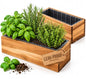 zaqro 17” Wooden Planter Boxes Set of 2 - Acacia Herb Planter Indoor