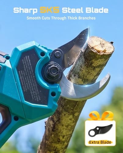 SEESII Electric Pruning Shears Upgraded, 1.6" Cordless Brushless Pruner - color: Tool Blue
