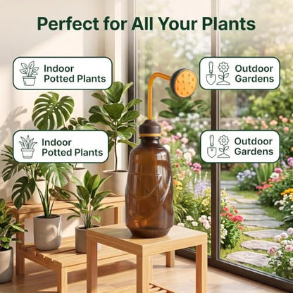 Watering Can for Seedlings, 15oz Plant Watering Can, Indoor Plant Watering Can, Flower Watering Can, Small Watering Can for Houseplants, Garden Flowers, Succulents(Brown) - color: Brown