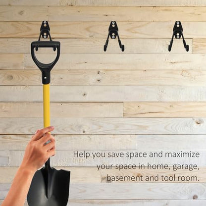 4 Pack Garage Hooks Heavy Duty, Garage Tool Organizer Wall Mount - color: 4 Pack/Black