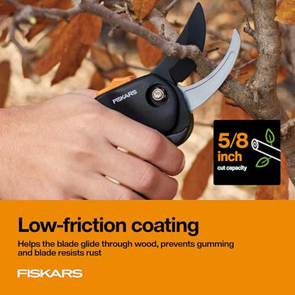 Fiskars Bypass Pruning Shears, 5/8" Cut Capacity Garden Clippers, SoftGrip (Pack of 6) - size: SoftGrip (Pack of 6)