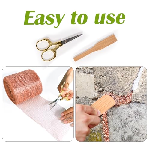 5" x 32 ft Copper Mesh Rodent Control Copper Wool for Slug Mice Snail Pest - size: 5 inx32 ft