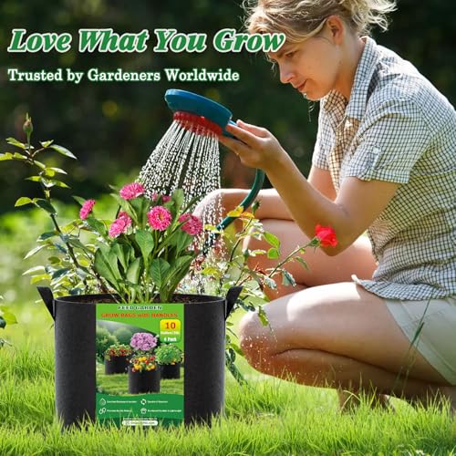 FEED GARDEN 20 Gallon Plant Grow Bags 4 Pack 300G Fabric Pots with Handles - size: 20 Gallon
