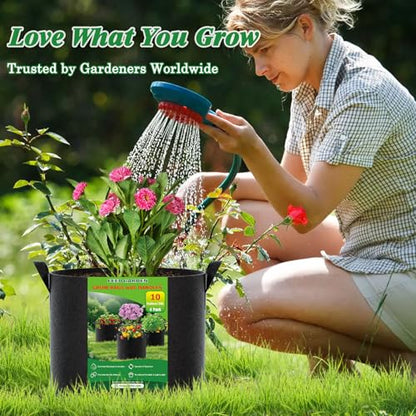 FEED GARDEN 20 Gallon Plant Grow Bags 4 Pack 300G Fabric Pots with Handles - size: 20 Gallon