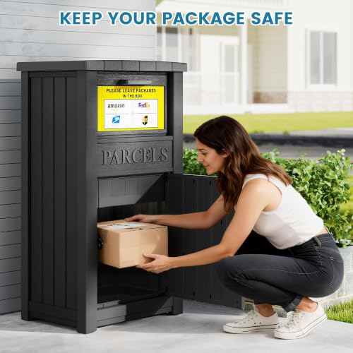 Package Delivery Box for Outside, Parcel Drop Box, Ink Black, 60 Gallon - color: Ink Black
