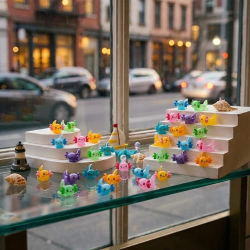 EMiEN 8 Pcs Miniature Hexagonal Salamander Tiny Animals Figurines - color: 8 Pcs Miniature Salamander