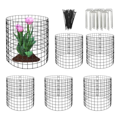 Eunika 18 Pcs Round Plant Protector from Animals, 6 Pack 12" x 12" - color: Black-18pcs