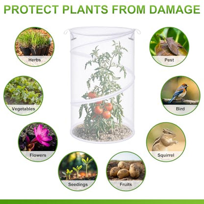 6 Pack Pop up Plant Covers 20"Hx12"D Insect Barrier Mesh Plant Cover