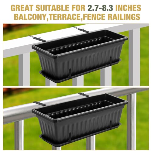 Window Box Bracket,Adjustable Planter Box Brackets,Black,4Pack - color: Black, size: 4 Pieces