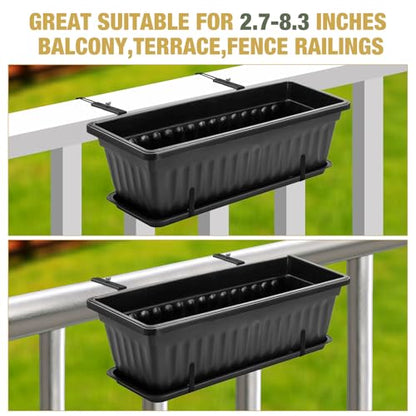 Window Box Bracket,Adjustable Planter Box Brackets,Black,4Pack - color: Black, size: 4 Pieces