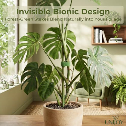 Heavy-Duty Monstera Plant Support Stakes - 10-Piece Stackable Sticks