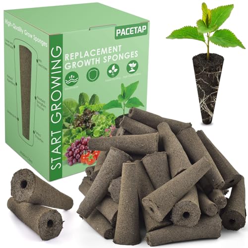 PACETAP 80 Pack Grow Sponges Compatible with AeroGarden, Replacement Refill Grow Sponge for Hydroponic Indoor Garden System - size: 80 Pack