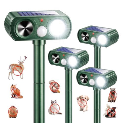 Solar Ultrasonic Animal Repellent Outdoor, Deer Repellent Devices