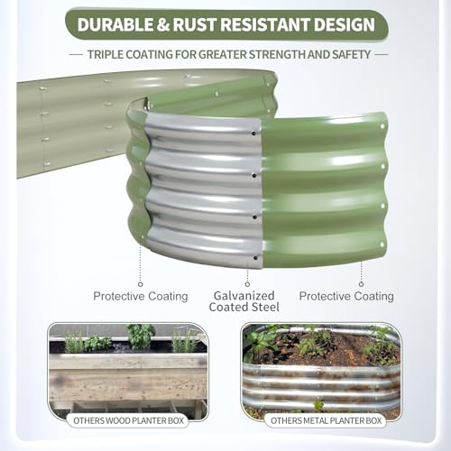 Galvanized Raised Garden Bed - 2 Pcs 4x2x1FT Planter Box, Green - color: Green, size: 4x2x1ft