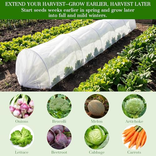 4 Pack 10ft Mini Garden Greenhouse Tunnel Net Cover - color: White