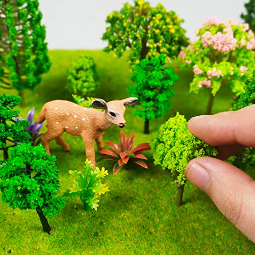40PCS Woodland Animals Figures Model Trees Cake Toppers for Decorations
