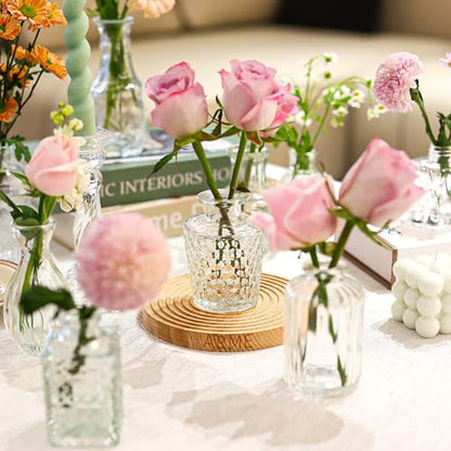 Arme Glass Bud vases in Bulk，Small Glass Flower Vase for Centerpieces 16Pcs - color: Clear-16pcs, size: 16 Pcs