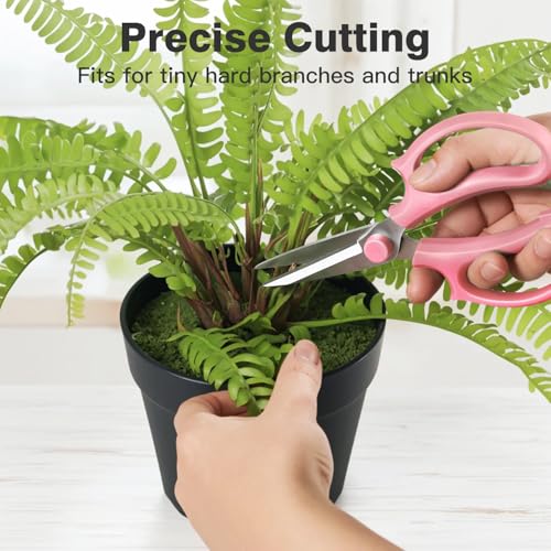 Housolution Flower Scissors, Premium Steel Pointed Pruning Shears, Pink - color: Pointed-pink, size: 1 Pack