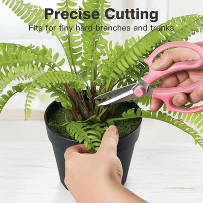 Housolution Flower Scissors, Premium Steel Pointed Pruning Shears, Pink - color: Pointed-pink, size: 1 Pack